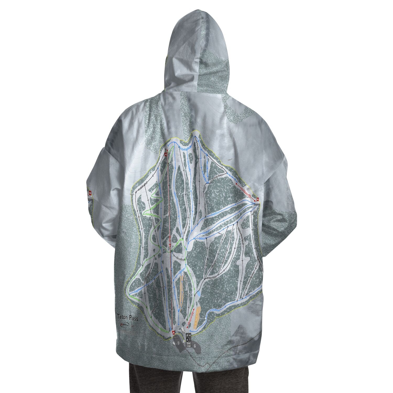 Teton Pass, Oregon Trail Map Snug Hoodie - Powderaddicts