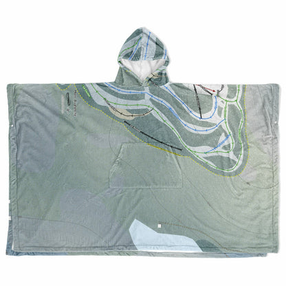 Mont Avalanche, Quebec Ski Resort Map Flannel Blanket Poncho