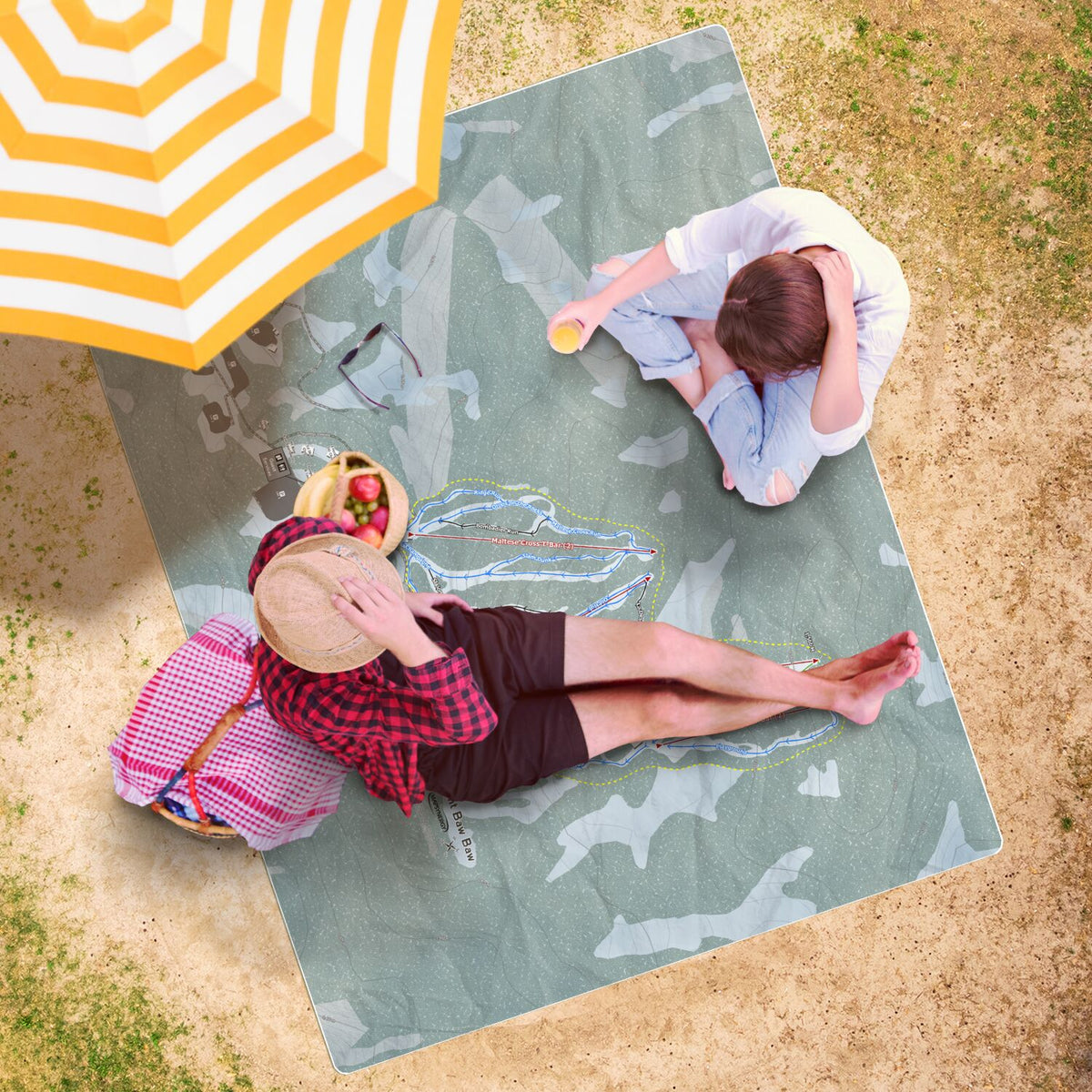 Mount Baw Baw, Australia Ski Resort Map Printed Beach Towel