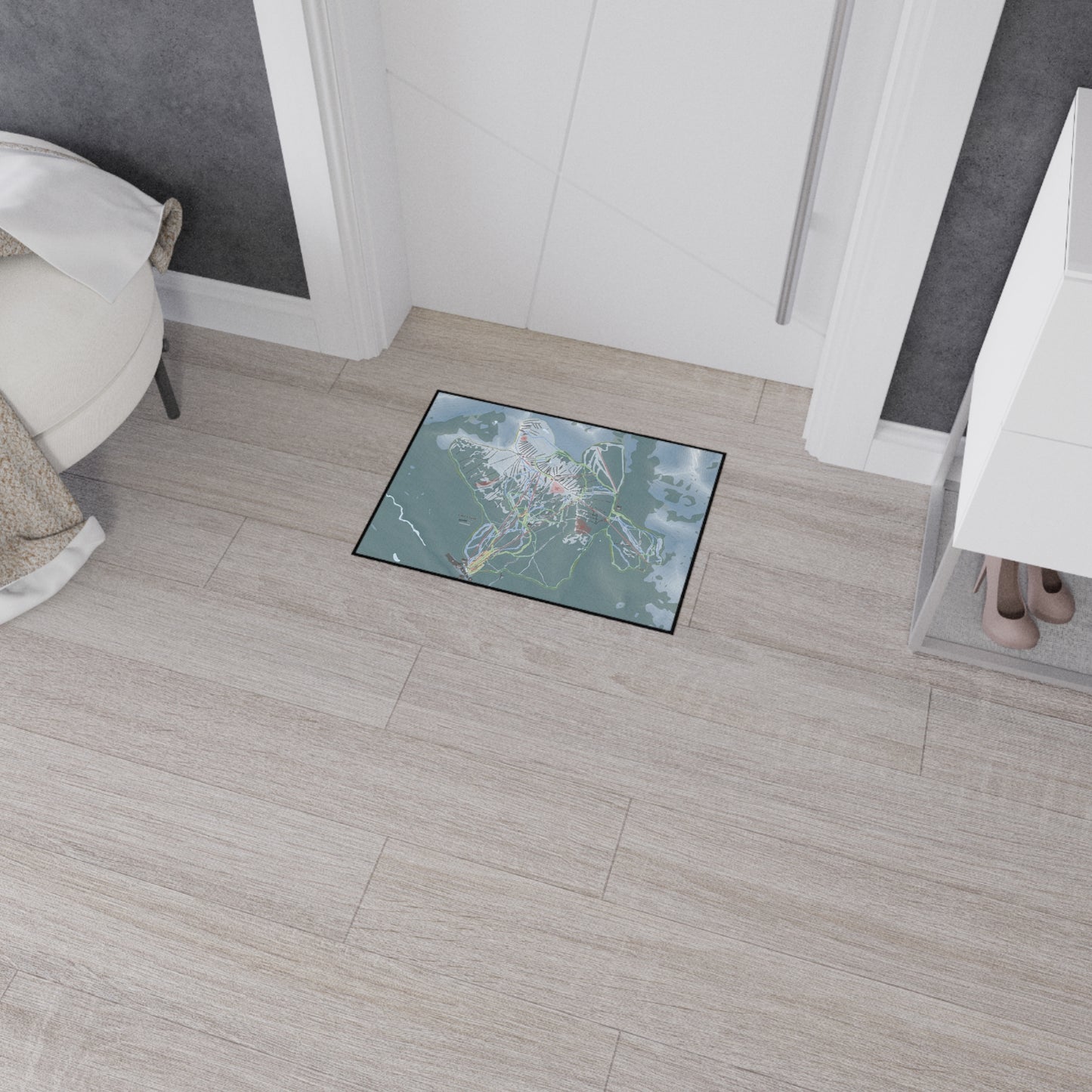 Lake Loiuse, Alberta Ski Resort Map Heavy Duty Floor Mat