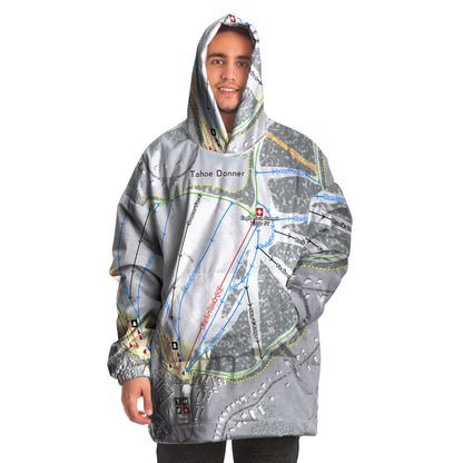 Tahoe Donner, California Ski Trail Map - Snug Hoodie - Powderaddicts