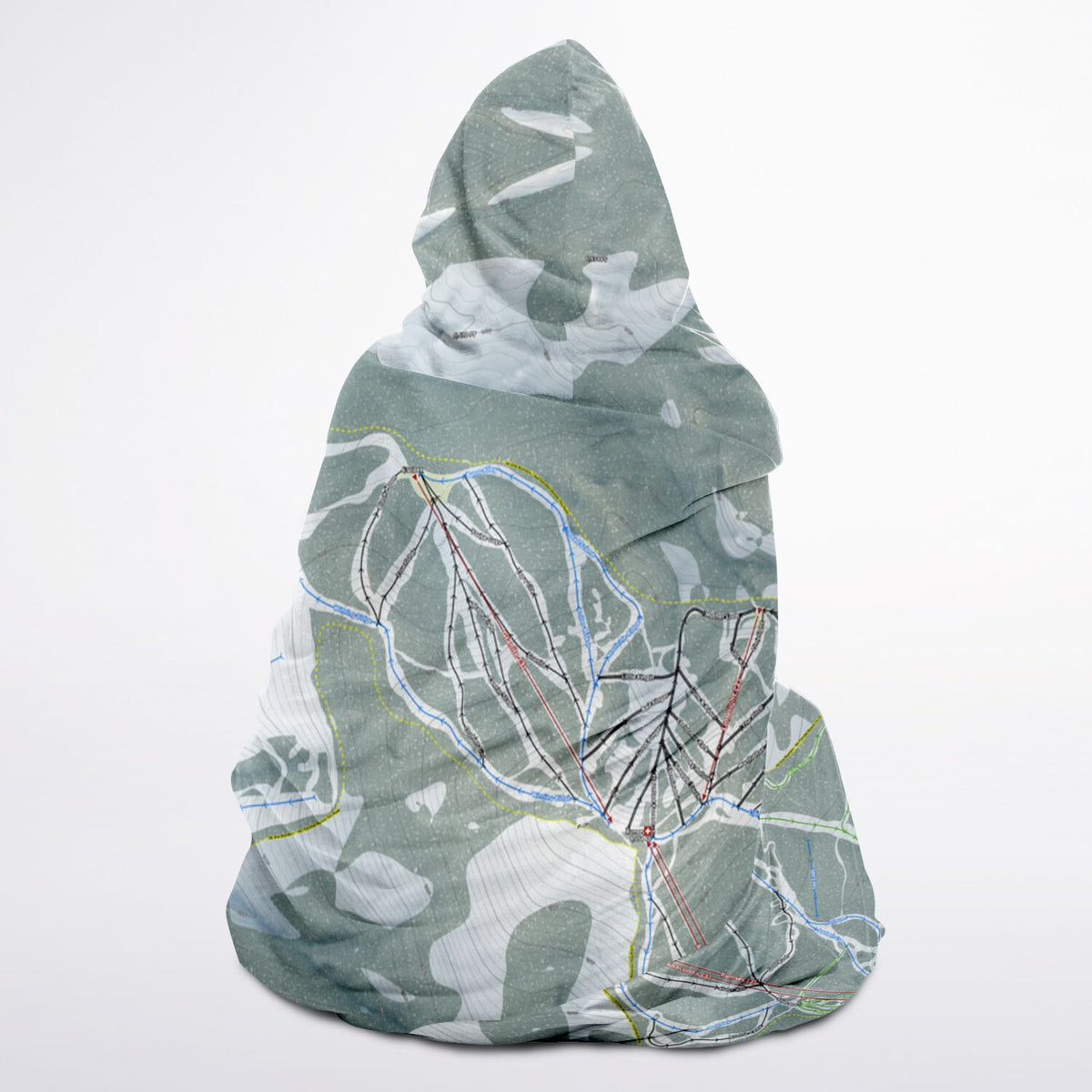 Discovery, Montana Ski Trail Map - Youth Hooded Blanket