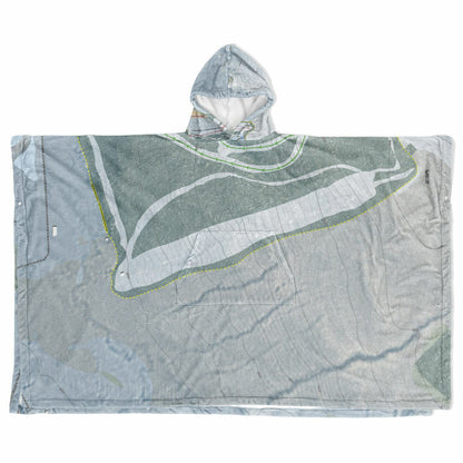 Cockaigne, New York Ski Resort Map Flannel Blanket Poncho