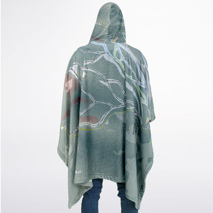 Murray Ridge, British Columbia Ski Resort Map Flannel Blanket Poncho