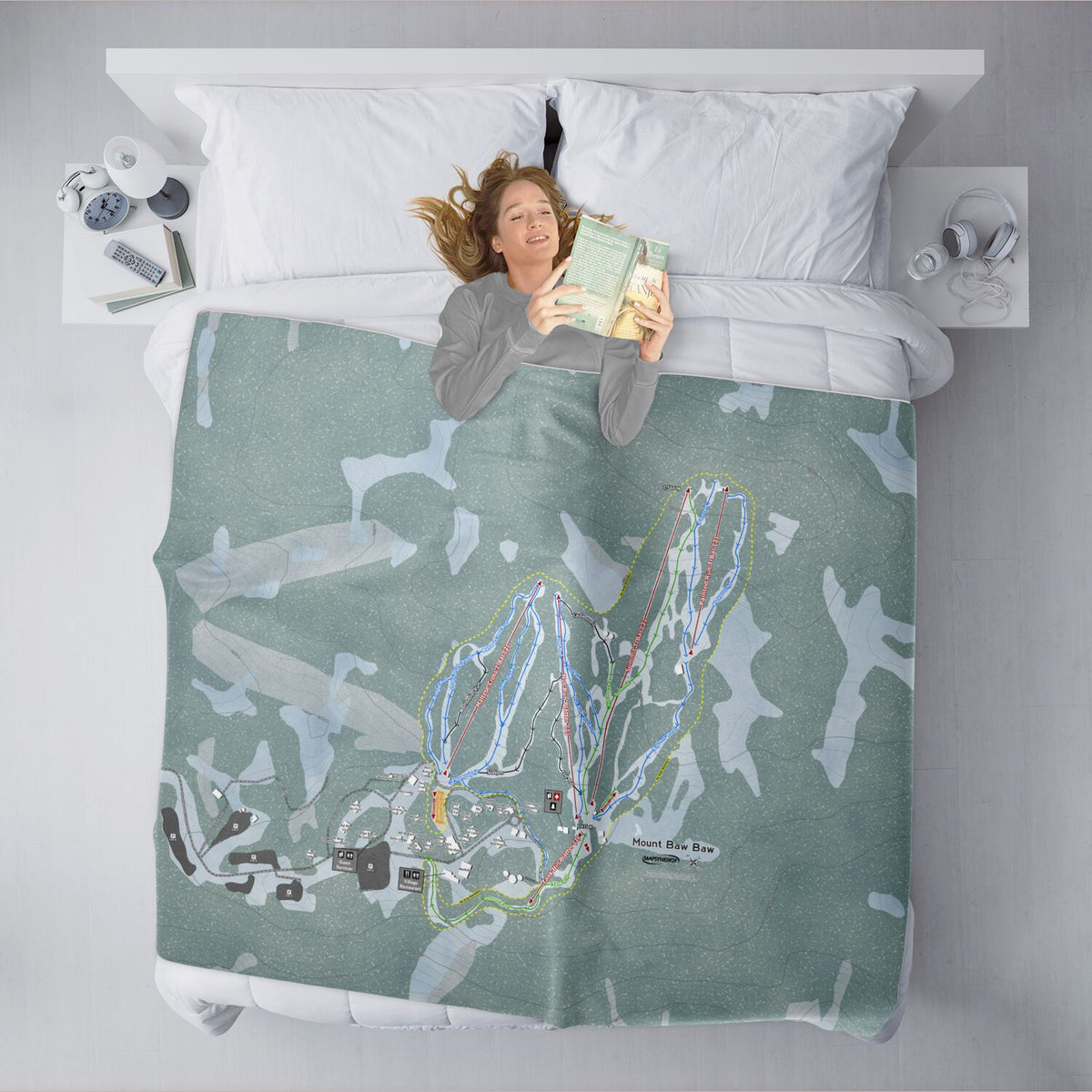 Mount Baw Baw, Australia Ski Resort Map XL Blanket