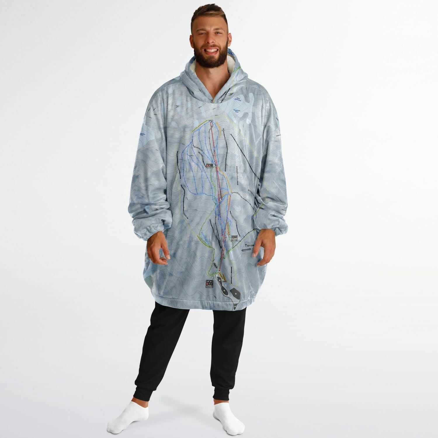 Turoa, New Zealand Ski Trail Map - Snug Hoodie - Powderaddicts