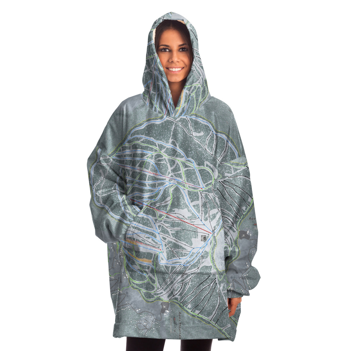 Apex Mountain, British Columbia Ski Trail Map Snug Hoodie