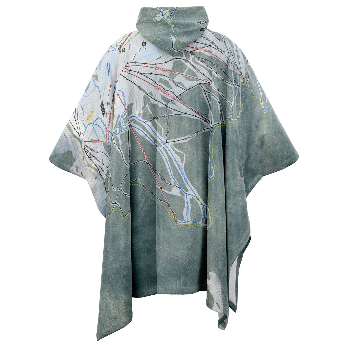 Mount Buller, Australia Ski Resort Map Flannel Blanket Poncho - Powderaddicts