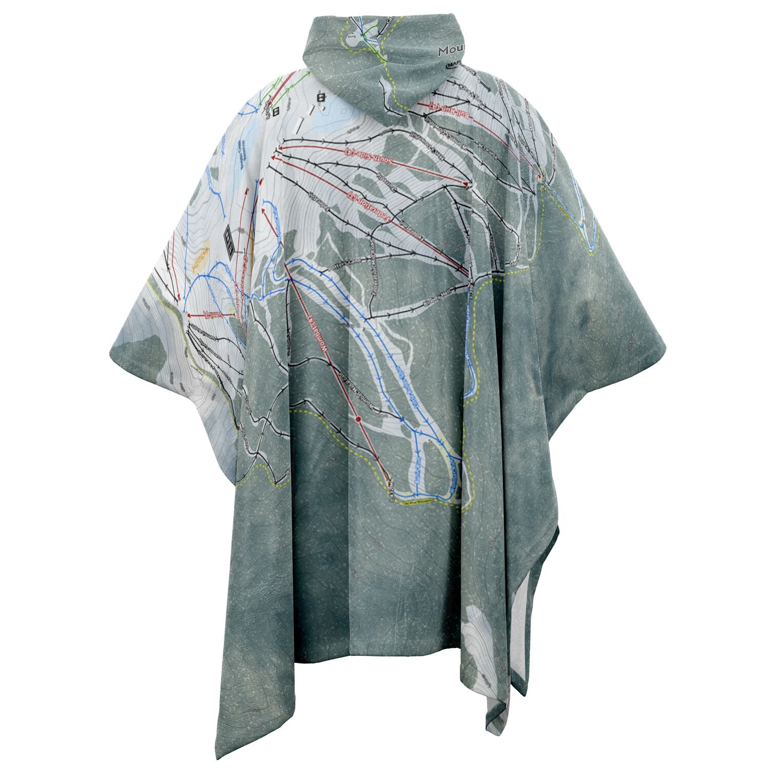 Mount Buller, Australia Ski Resort Map Flannel Blanket Poncho - Powderaddicts