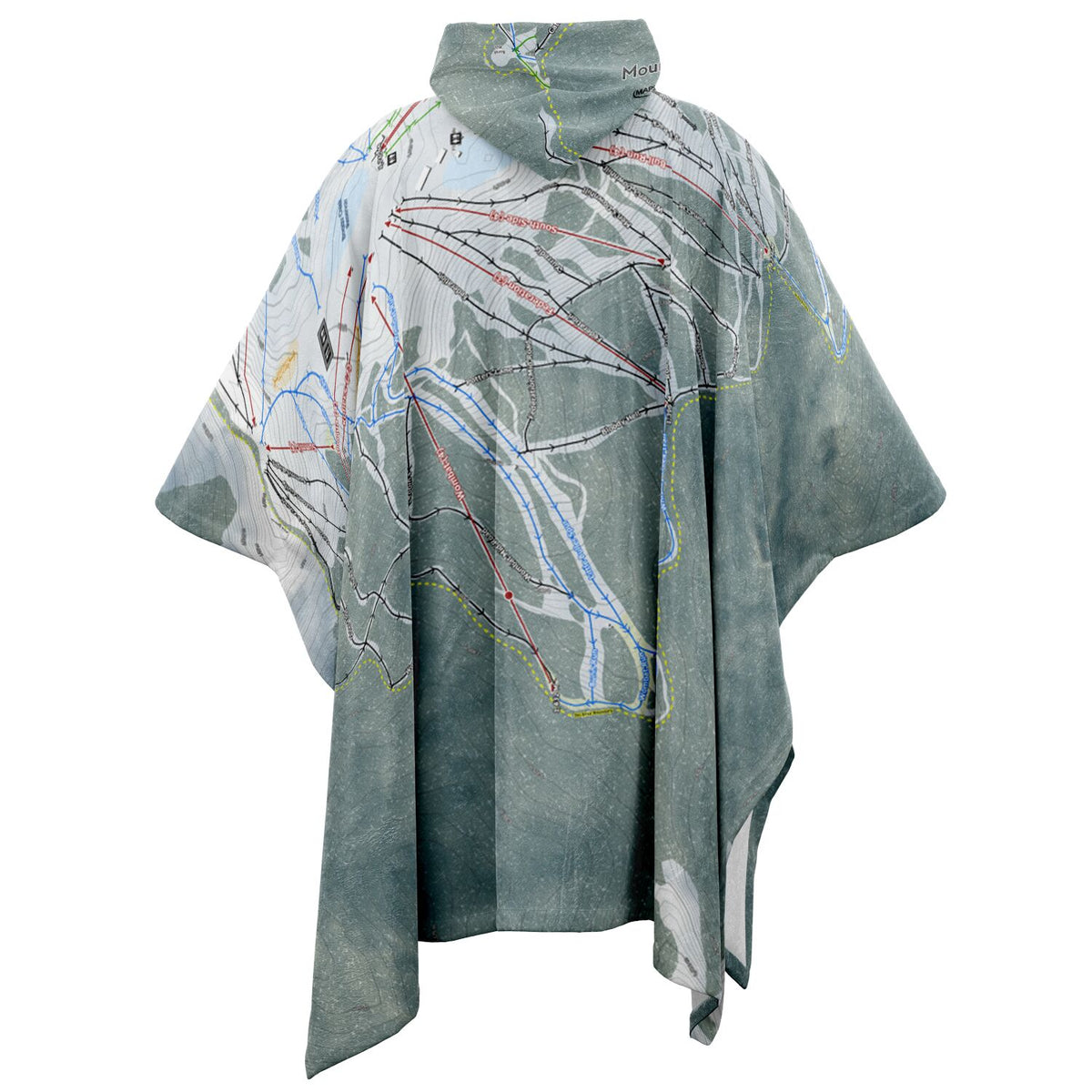 Mount Buller, Australia Ski Resort Map Flannel Blanket Poncho