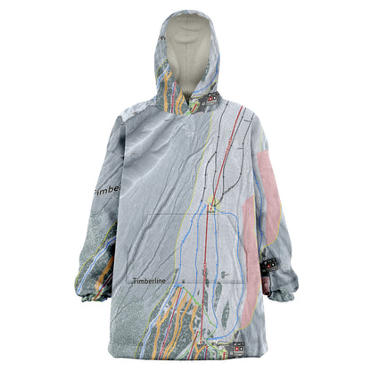 Timber line, Oregon Ski Trail Map - Snug Hoodie