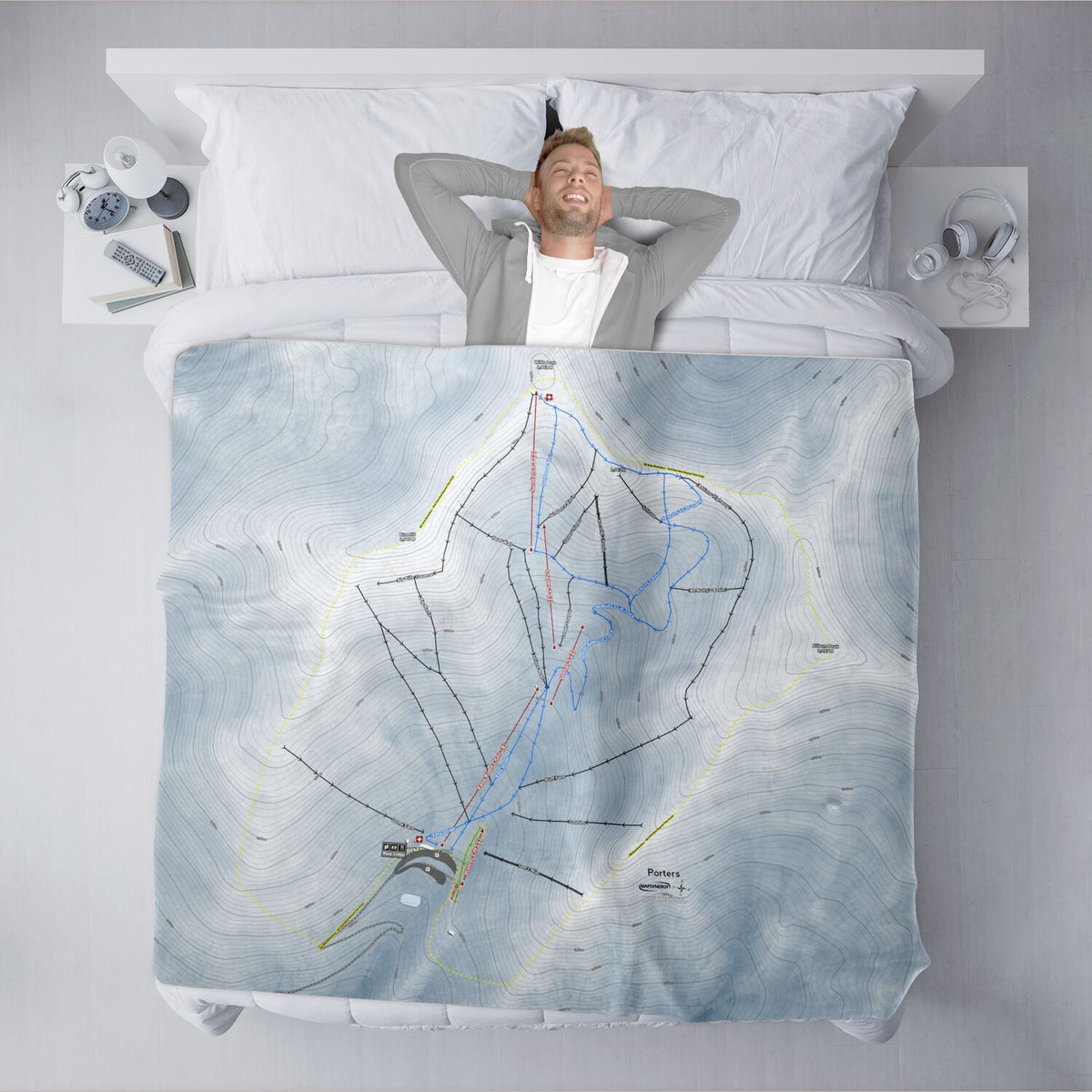 Porters, New Zealand Ski Resort Map XL Blanket