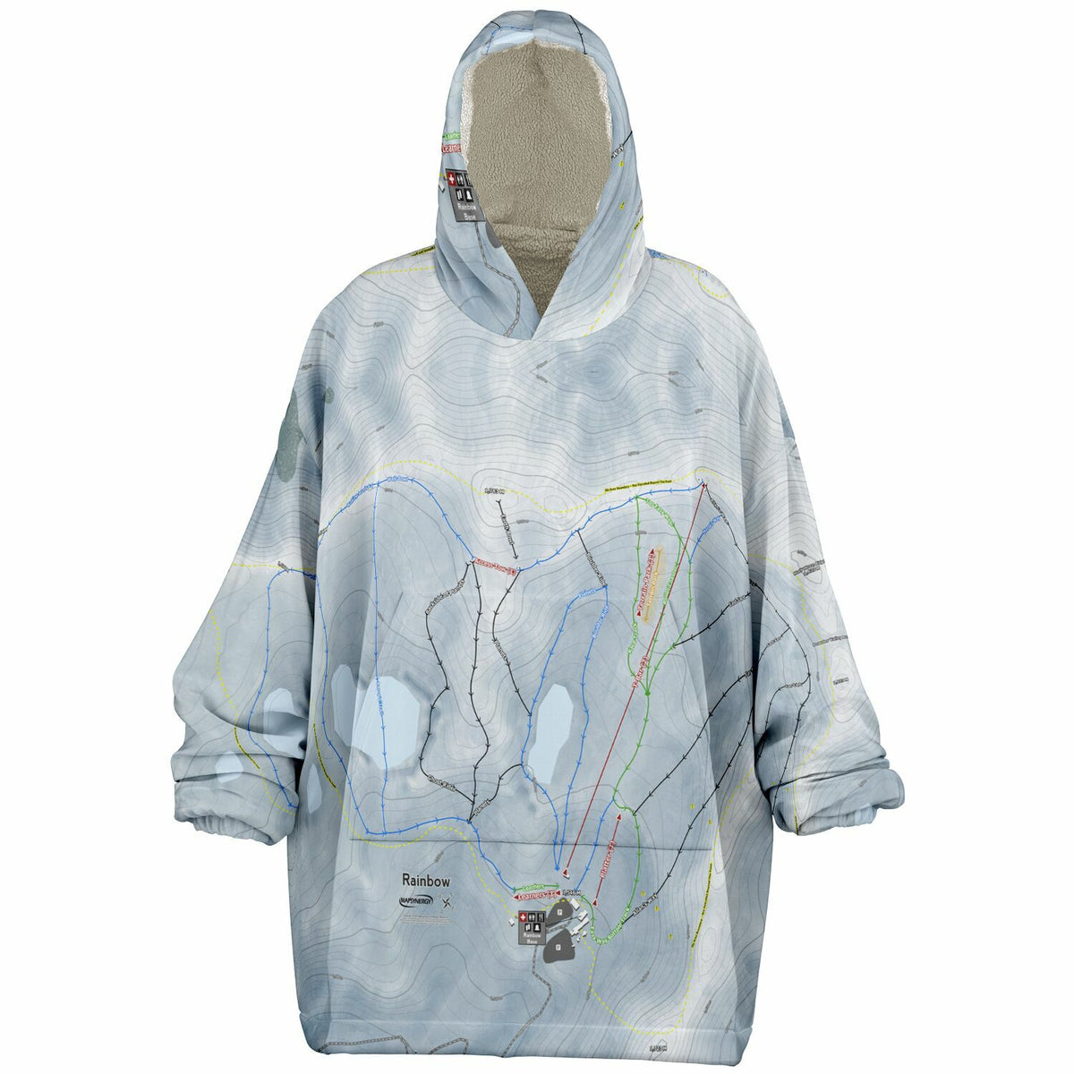 Rainbow, New Zealand Ski Trail Map - Snug Hoodie