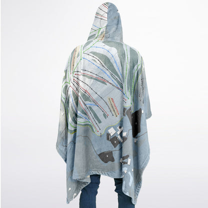 Shanty Creek Schuss Mountain, Michigan Ski Resort Map Flannel Blanket Poncho