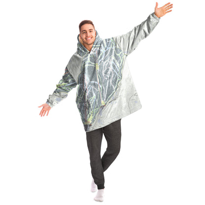 Sunrise Park, Arizona Ski Trail Map Snug Hoodie - Powderaddicts
