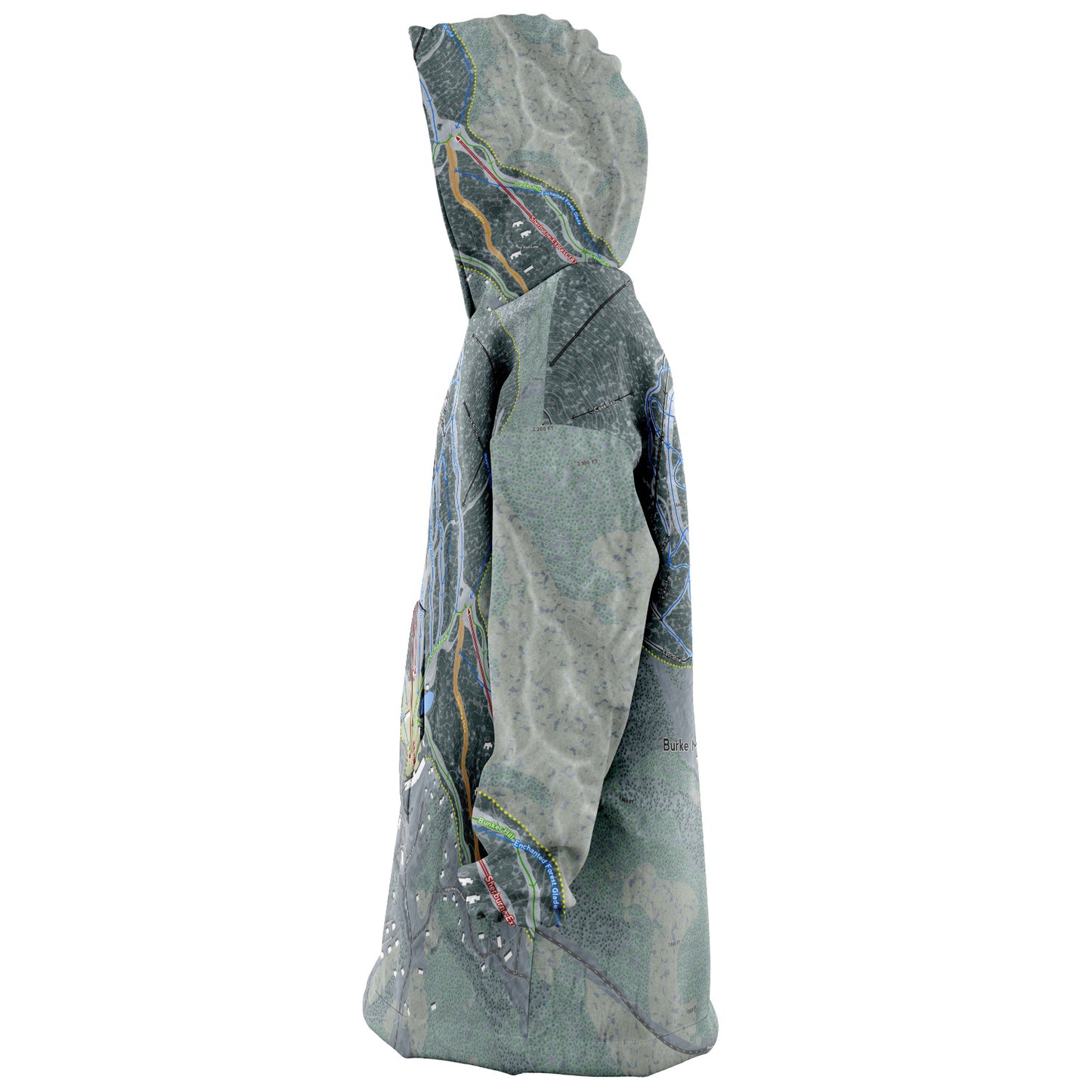 Burke Mountain, Vermont Ski Trail Map - Snug Hoodie