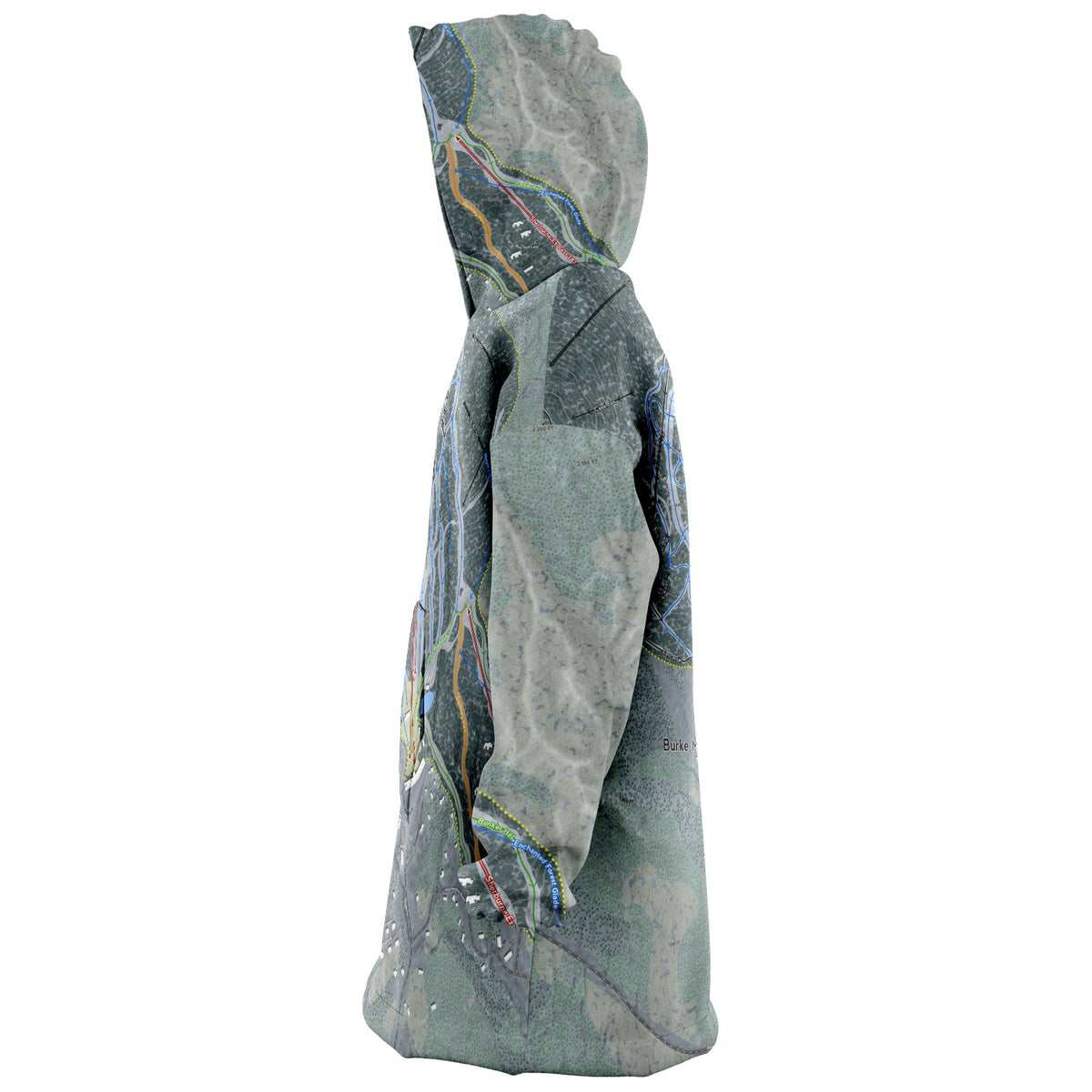 Burke Mountain, Vermont Ski Trail Map - Snug Hoodie