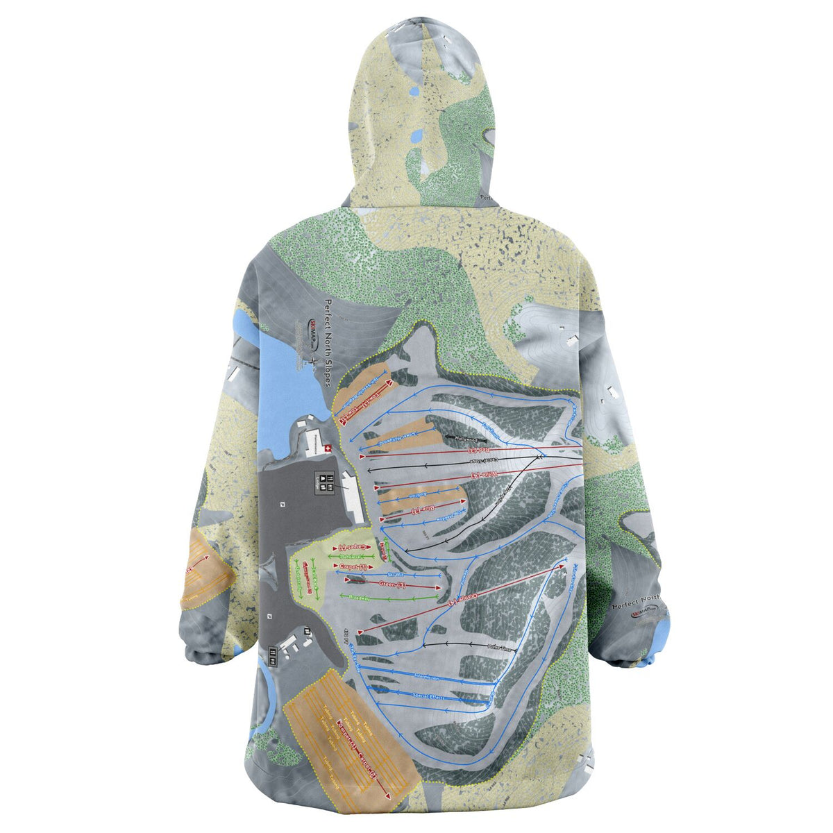 Perfect North Slopes, Indiana Ski Trail Map - Snug Hoodie