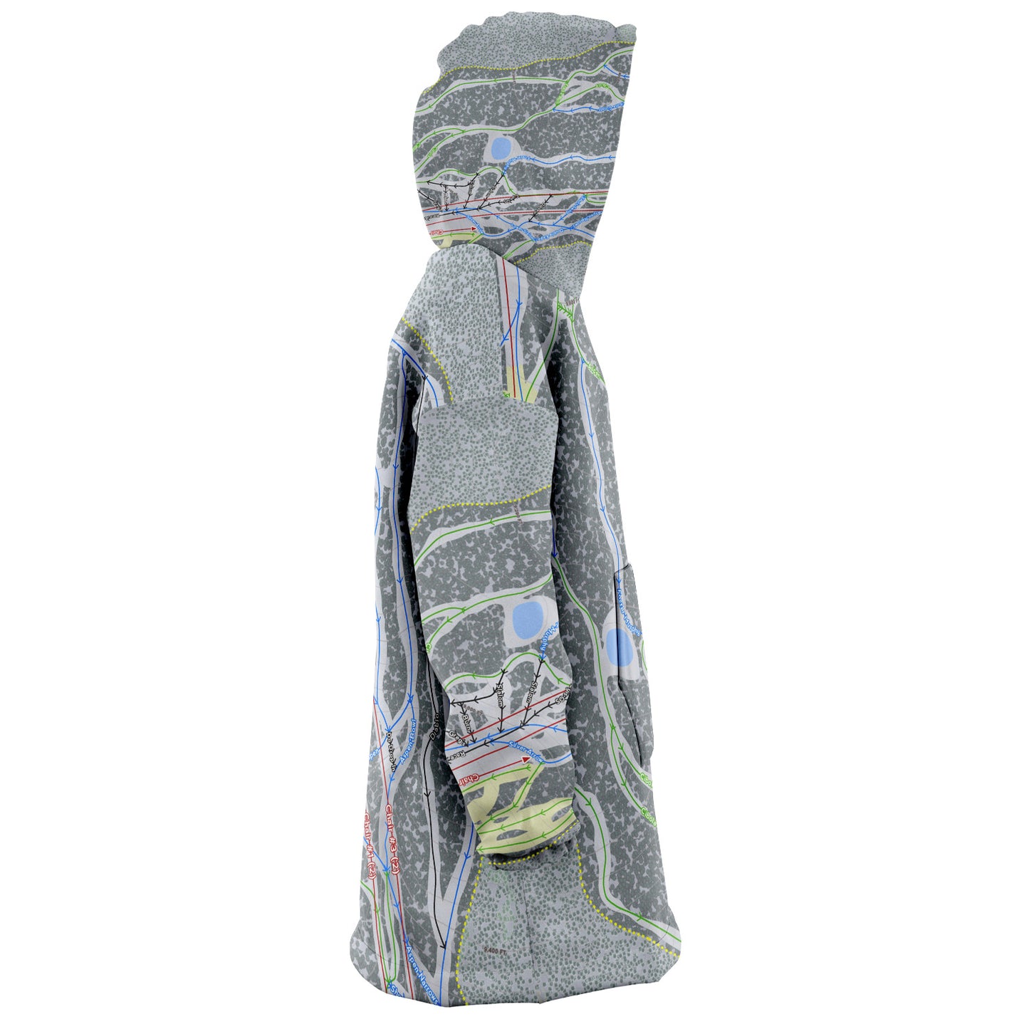 Sandia Peak, New Mexico Ski Trail Map - Snug Hoodie