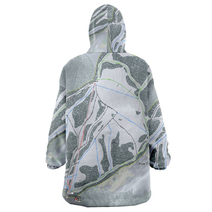 Pine Creek, Wyoming Ski Trail Map Snug Hoodie - Powderaddicts