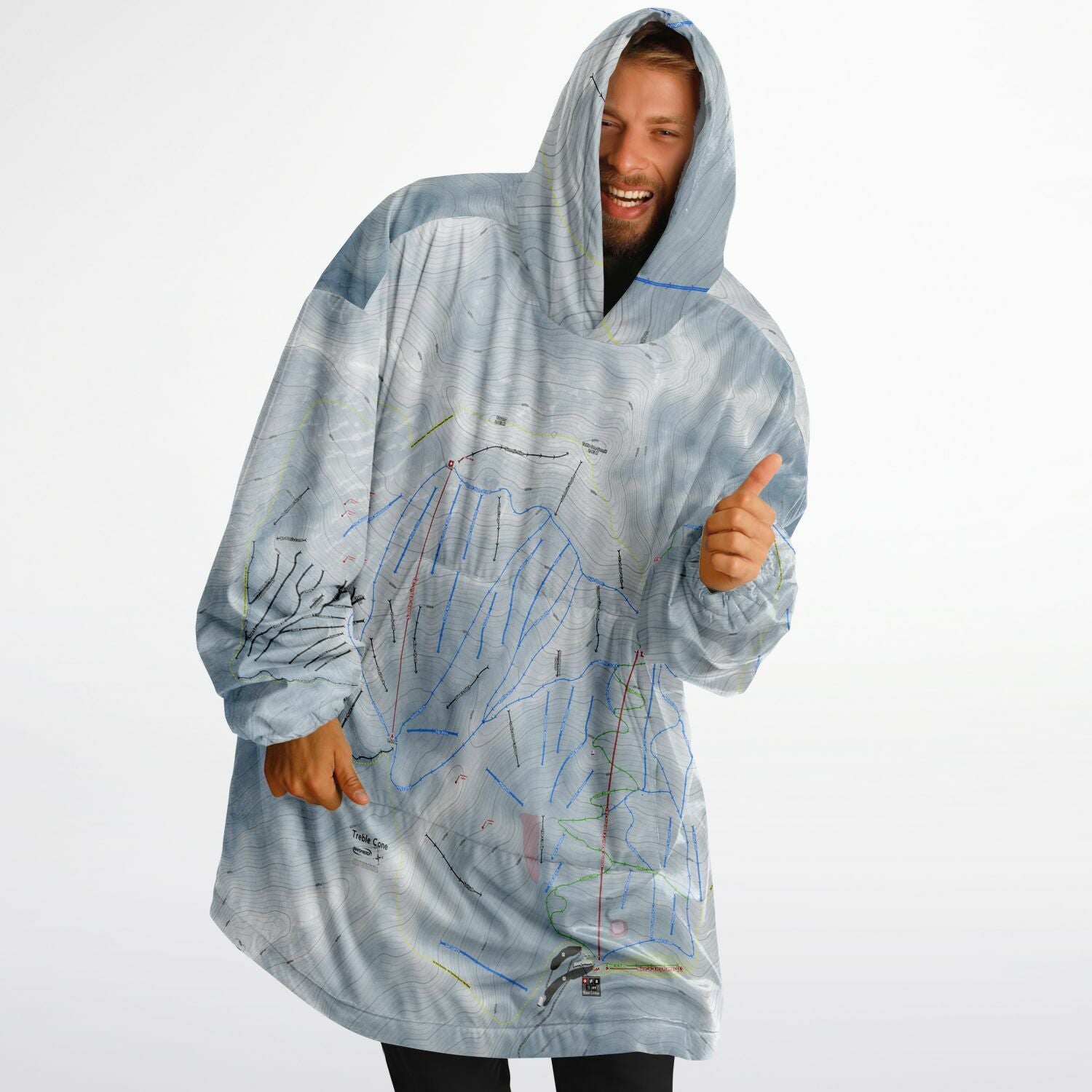 Treble Cone, New Zealand Ski Trail Map - Snug Hoodie