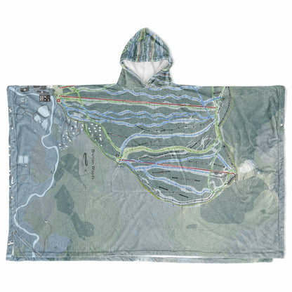 Bretton Woods, New Hampshire Ski Resort Map Flannel Blanket Poncho
