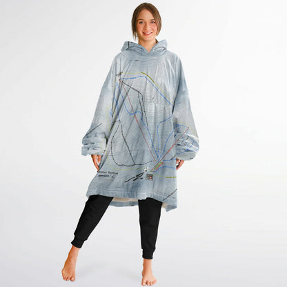 Hanmer Springs, New Zealand Ski Trail Map - Snug Hoodie - Powderaddicts