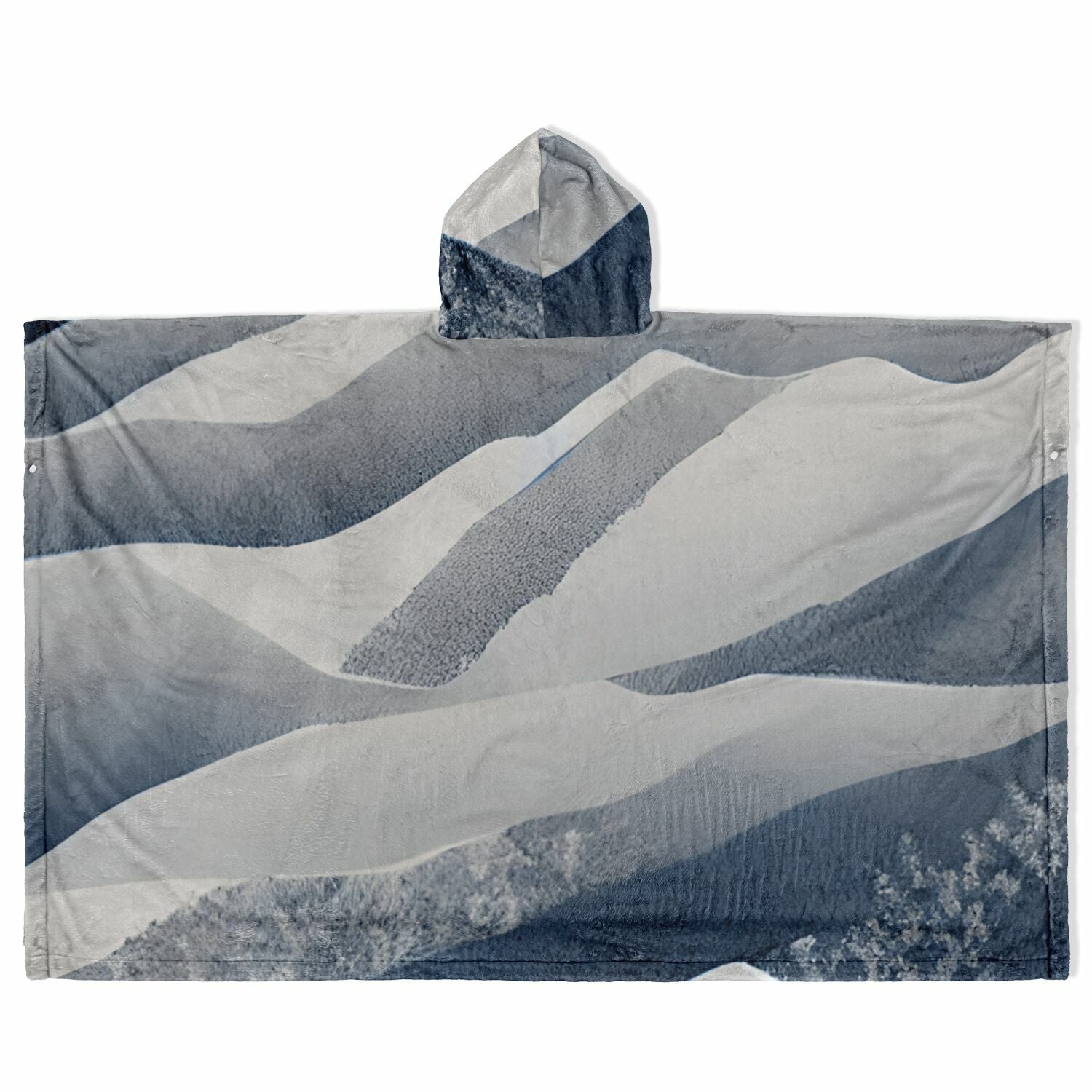 Abstract Foggy Mountain, Flannel Blanket Poncho
