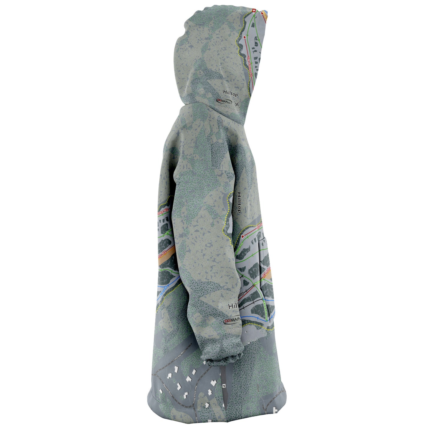 Hilltop, Alaska Ski Trail Map Snug Hoodie