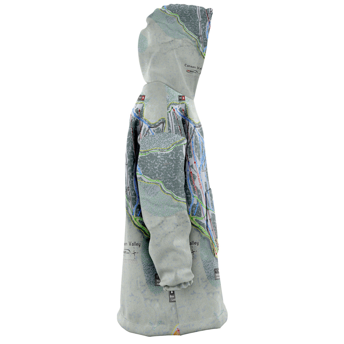 Canaan Valley, West Virginia Ski Trail Map - Snug Hoodie