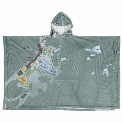 Mt Seymour, British Columbia Ski Resort Map Flannel Blanket Poncho