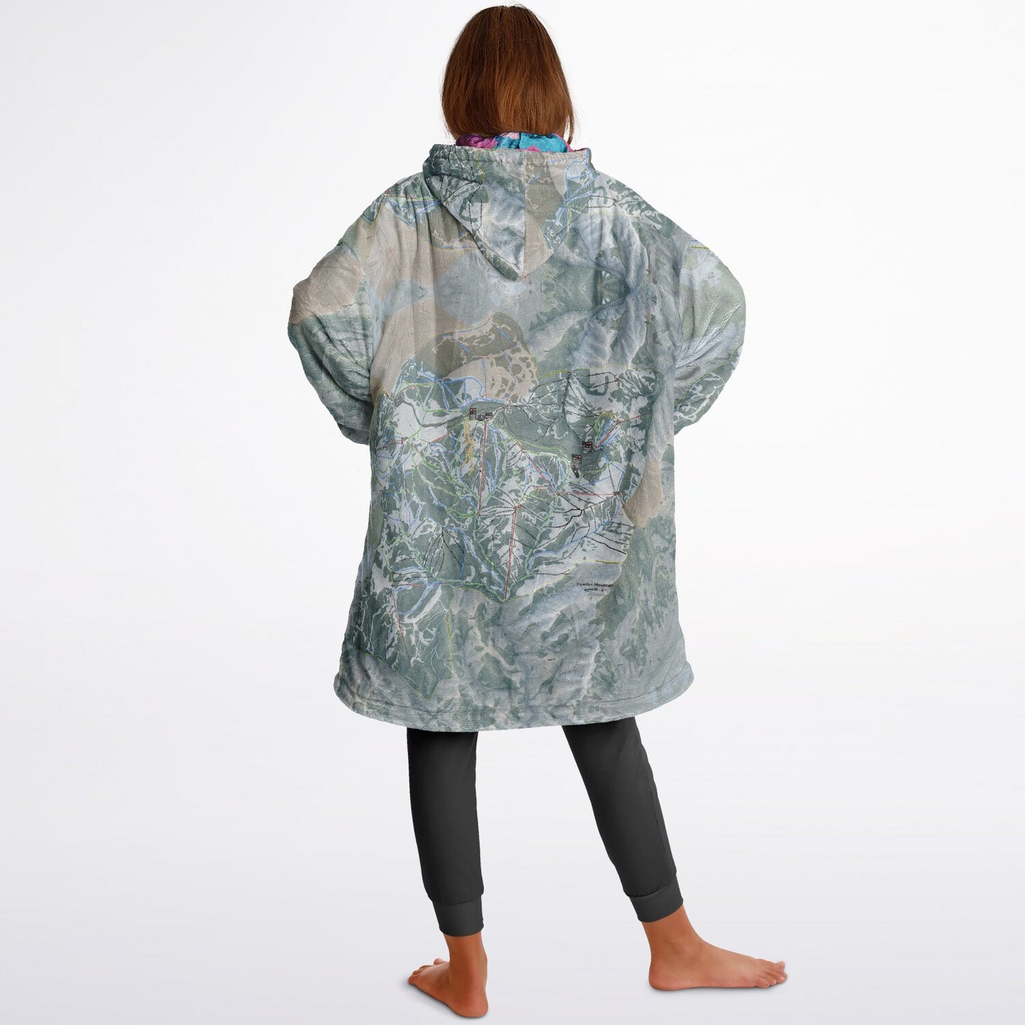 Powder Mountain, Utah Ski Resort Map Youth Reversible Snug Hoodie