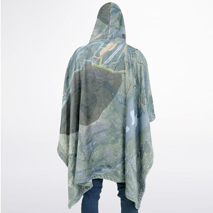 Gunstock Mountain, New Hampshire Ski Resort Map Flannel Blanket Poncho