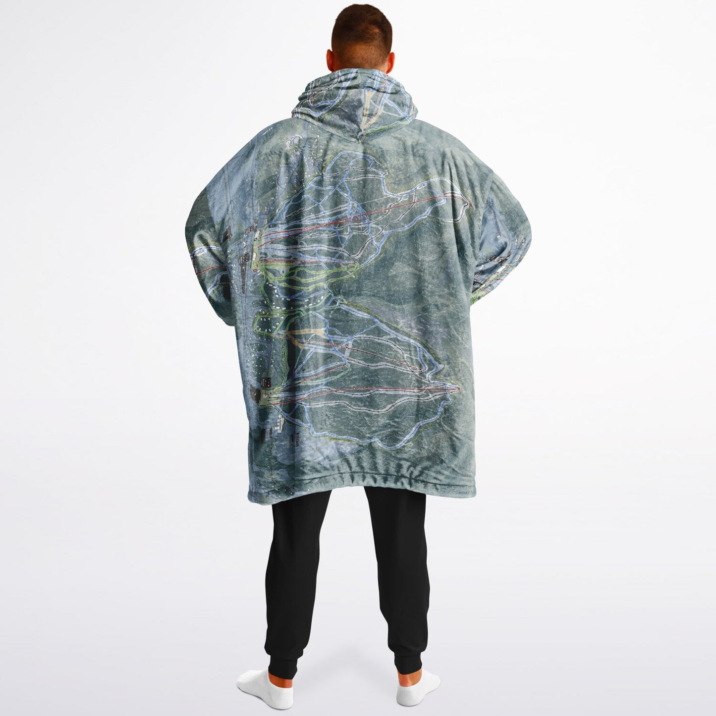 Attitash Mountain, New Hampshire Ski Resort Map Reversible Snug Hoodie