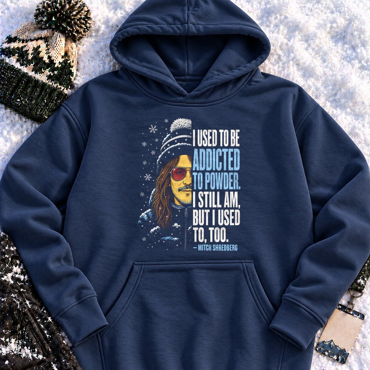 Addicted to Powder Night Hoodie – Ski Bum (Navy Blazer)
