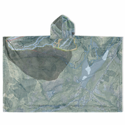 Gunstock Mountain, New Hampshire Ski Resort Map Flannel Blanket Poncho