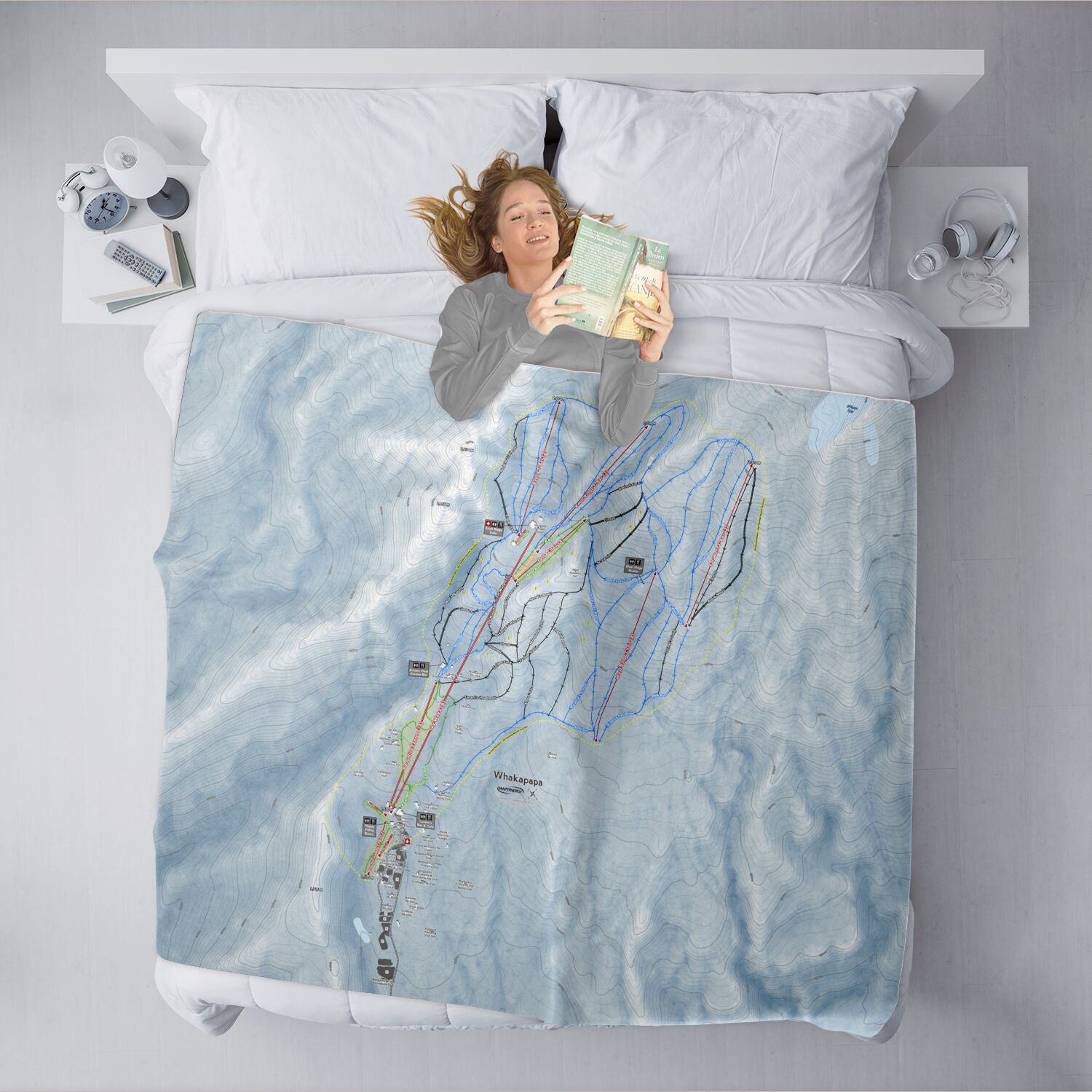 Whakapapa, New Zealand Ski Resort Map XL Blanket