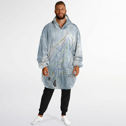 Mt Cheeseman, New Zealand Ski Trail Map - Snug Hoodie - Powderaddicts