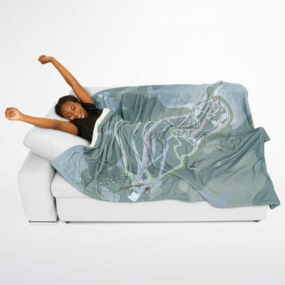 Mount Cain, British Columbia Ski Resort Map Flannel Blanket Poncho