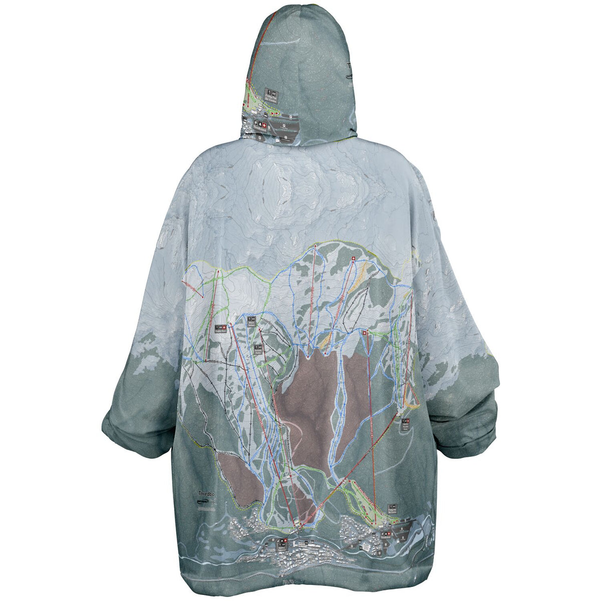 Thredbo, Australia Ski Trail Map - Snug Hoodie