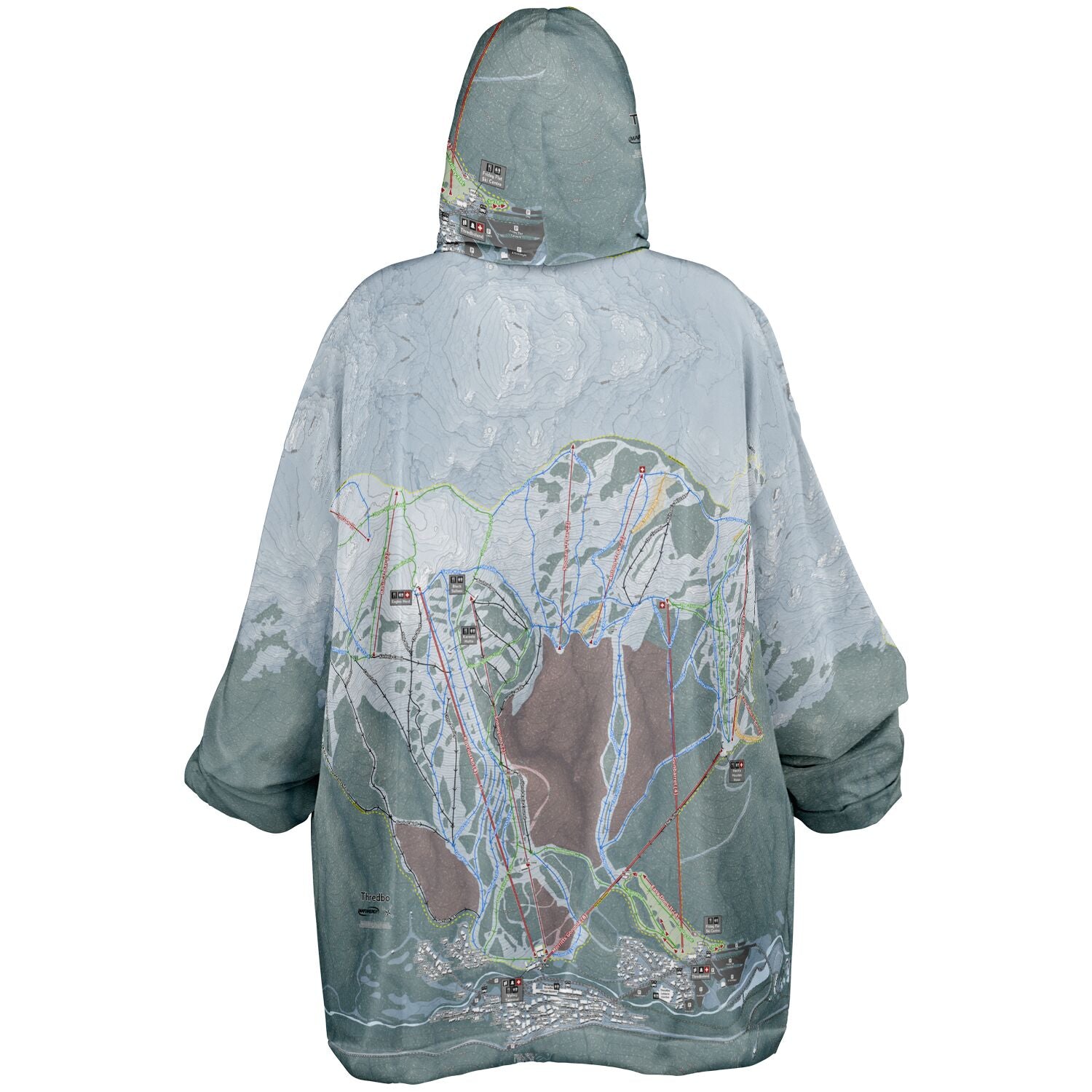 Thredbo, Australia Ski Trail Map - Snug Hoodie