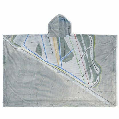 Birch Hill, Alaska Ski Resort Map Flannel Blanket Poncho