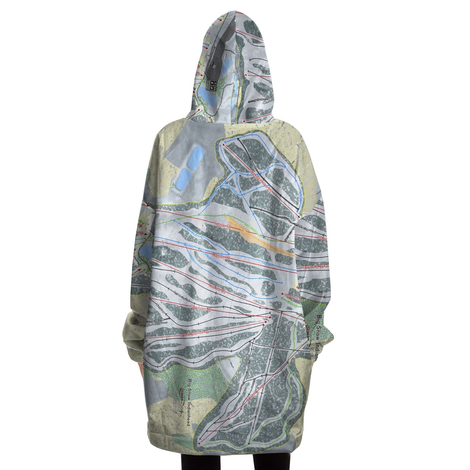 Big Snow Indianhead, Michigan Ski Trail Map Snug Hoodie