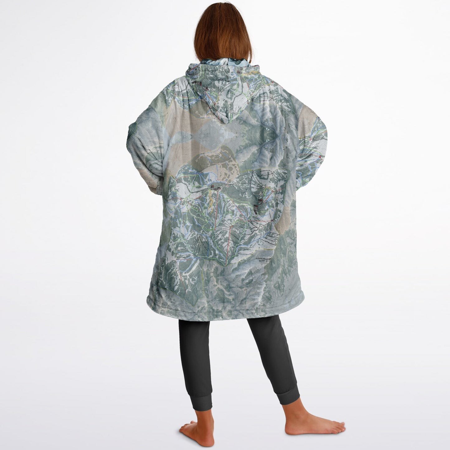 Powder Mountain, Utah Ski Resort Map Youth Reversible Snug Hoodie