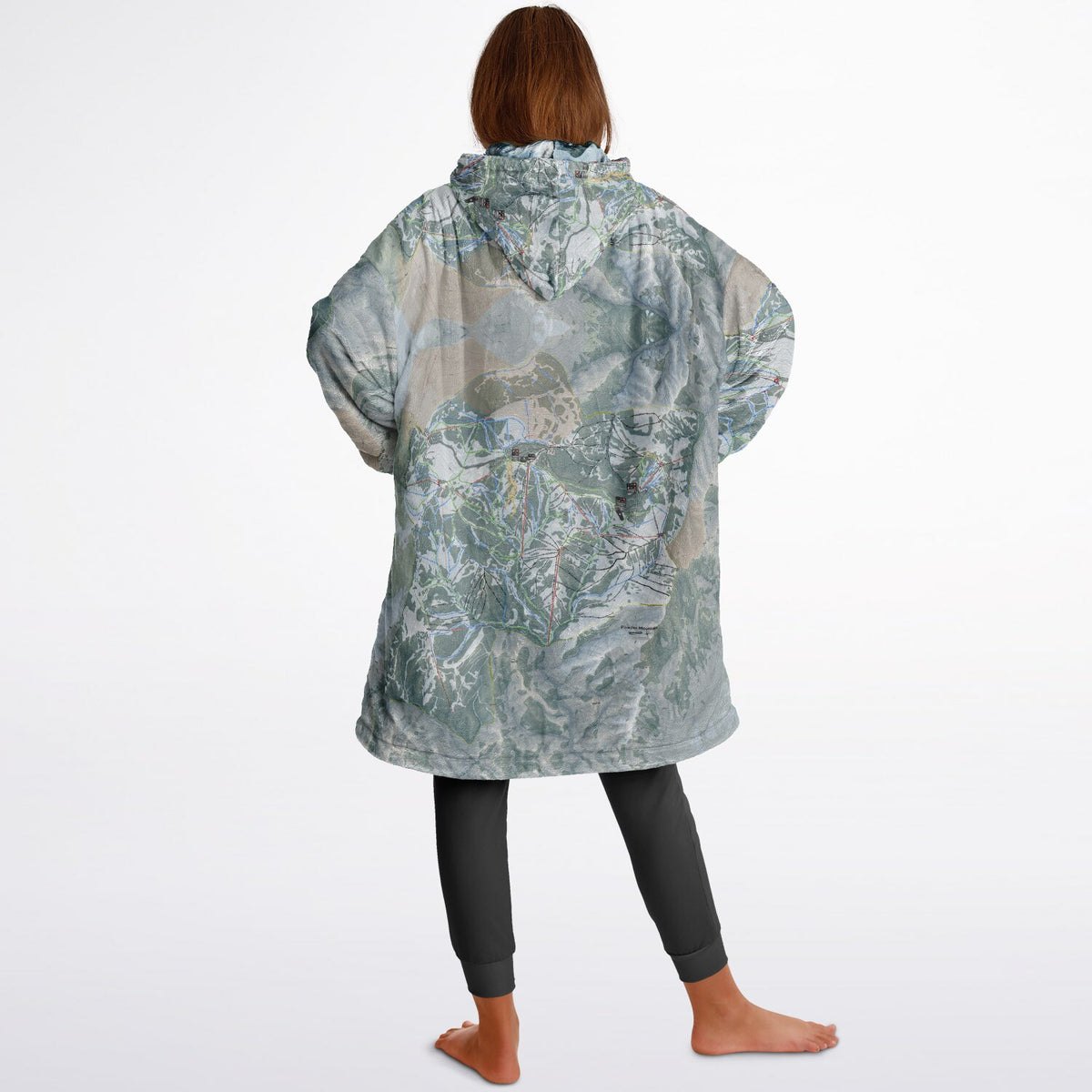 Powder Mountain, Utah Ski Resort Map Youth Reversible Snug Hoodie