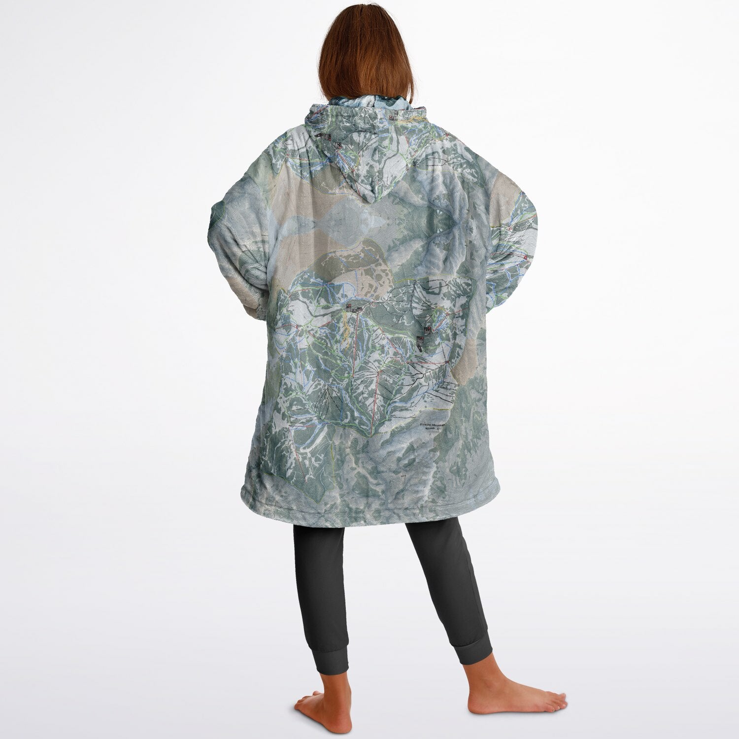 Powder Mountain, Utah Ski Resort Map Youth Reversible Snug Hoodie