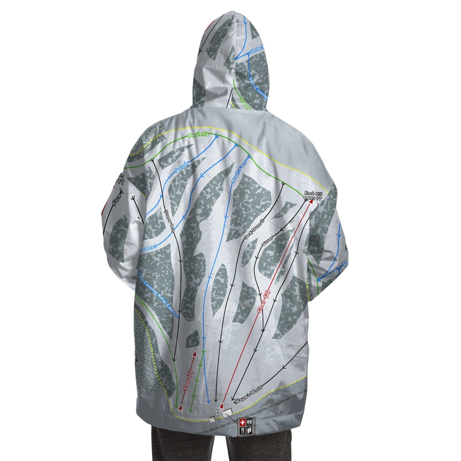 SITZMARK, WASHINGTON SKI TRAIL MAP Snug Hoodie