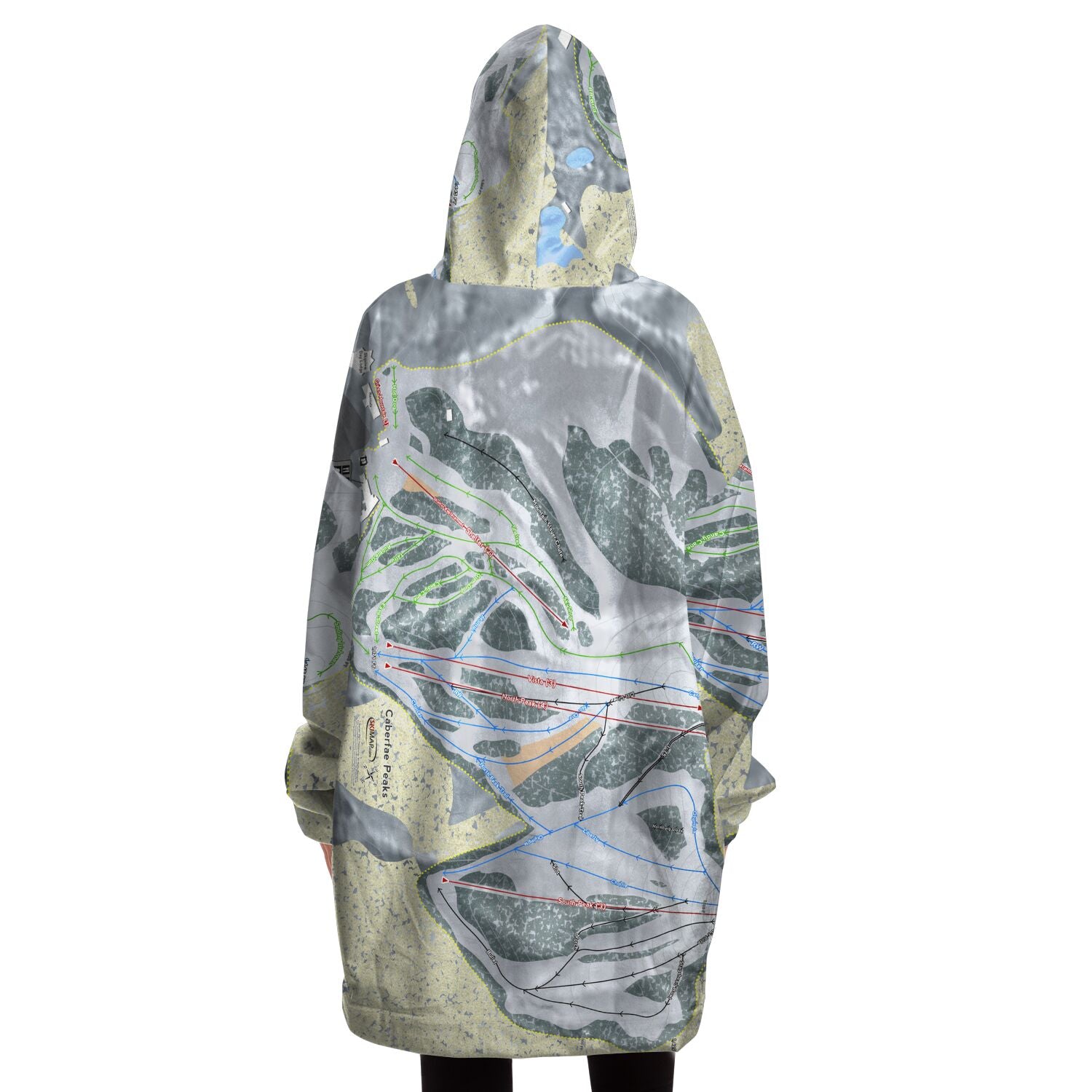 Caberfae Peaks, Michigan Ski Trail Map Snug Hoodie
