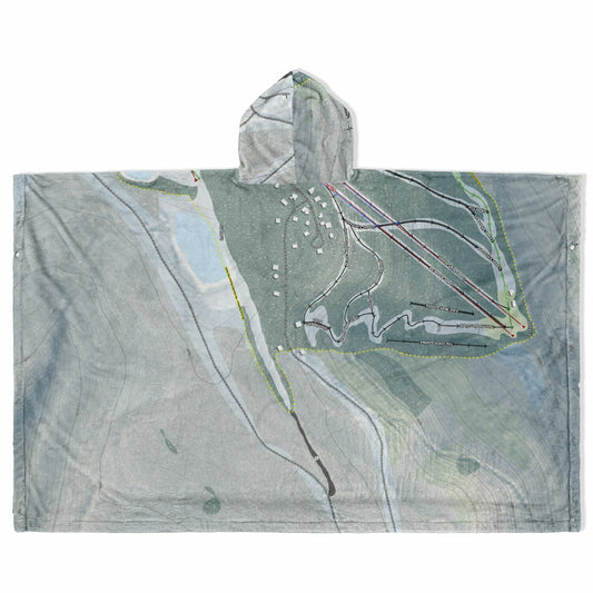 Blue Knob, Pennsylvania Ski Resort Map Flannel Blanket Poncho