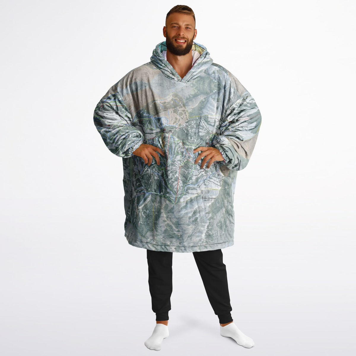 Powder Mountain, Utah Ski Resort Map Reversible Snug Hoodie